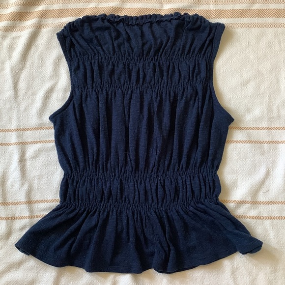Eri+Ali for Anthropologie Smocked Peplum Blouse Size XS - Picture 2 of 9
